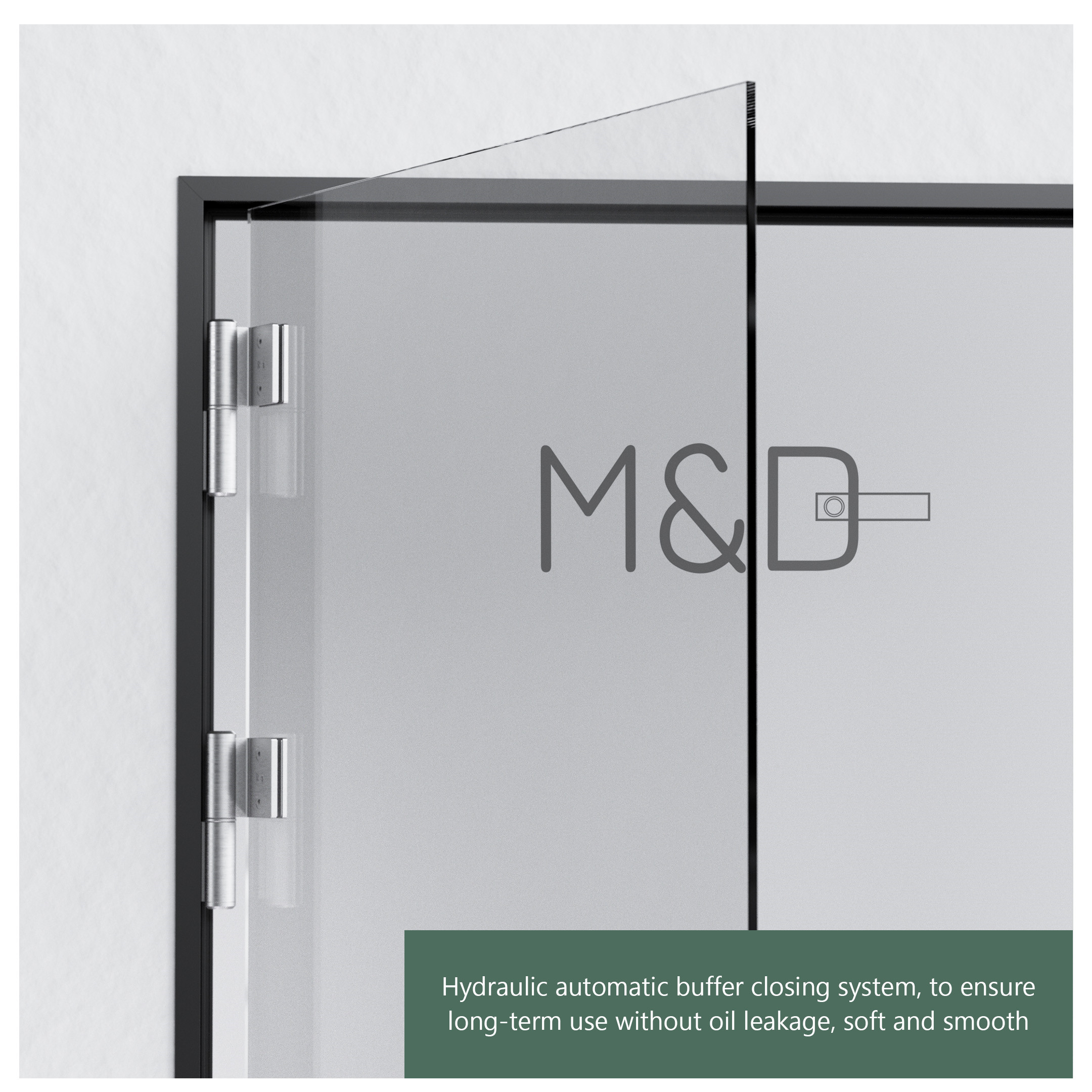Hydraulic glass hinge for wall-glass door frameless application scene 2