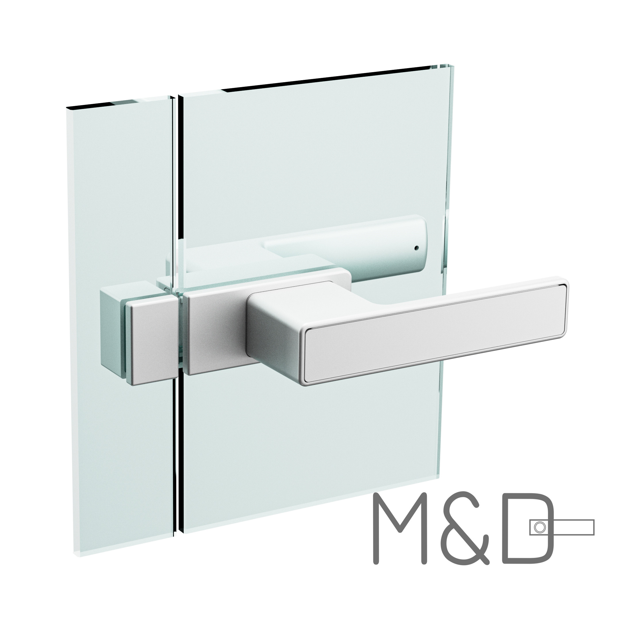Minimalist door handle lock frameless glass door detail 4