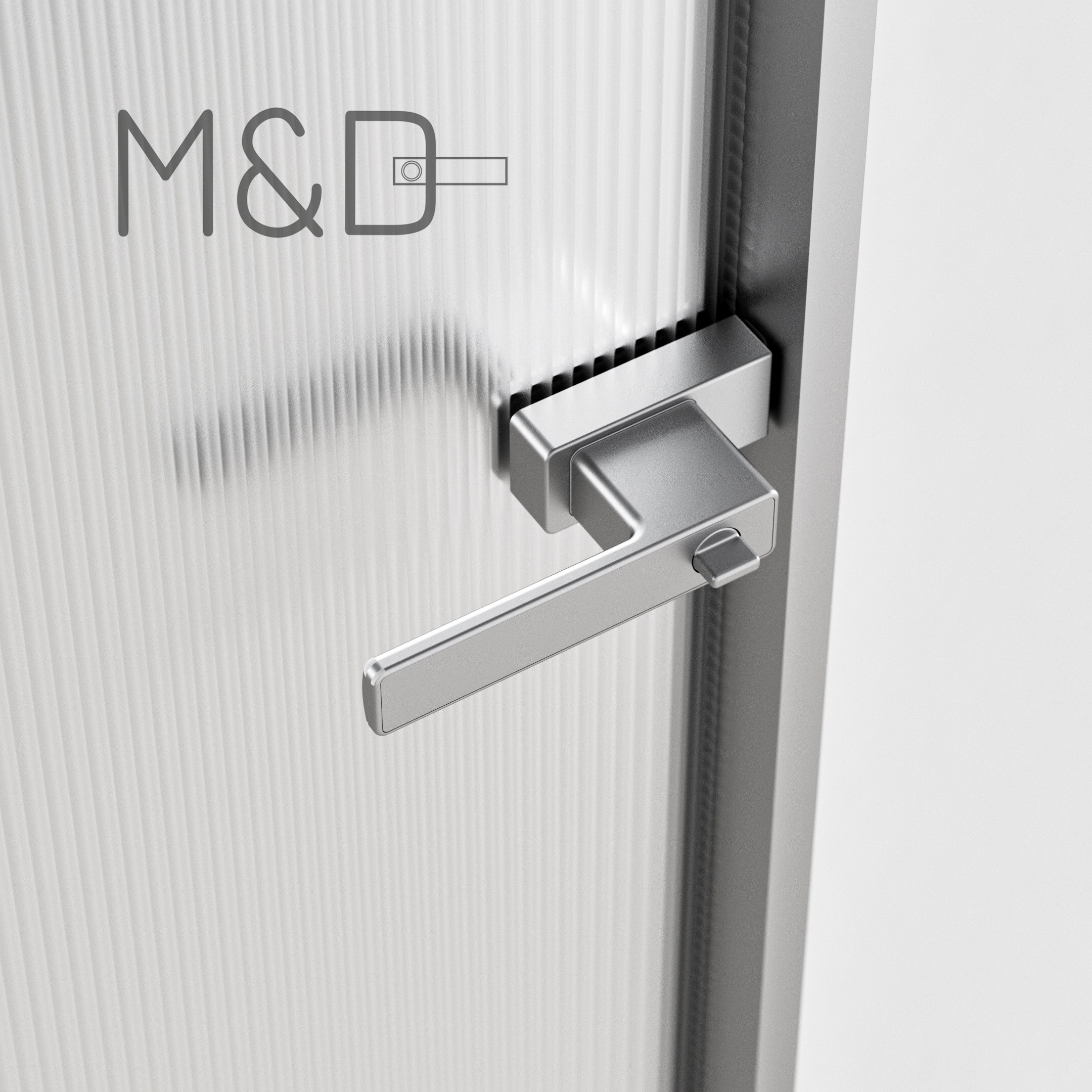Minimalist door handle lock for glass frameless and wall frame detail 2