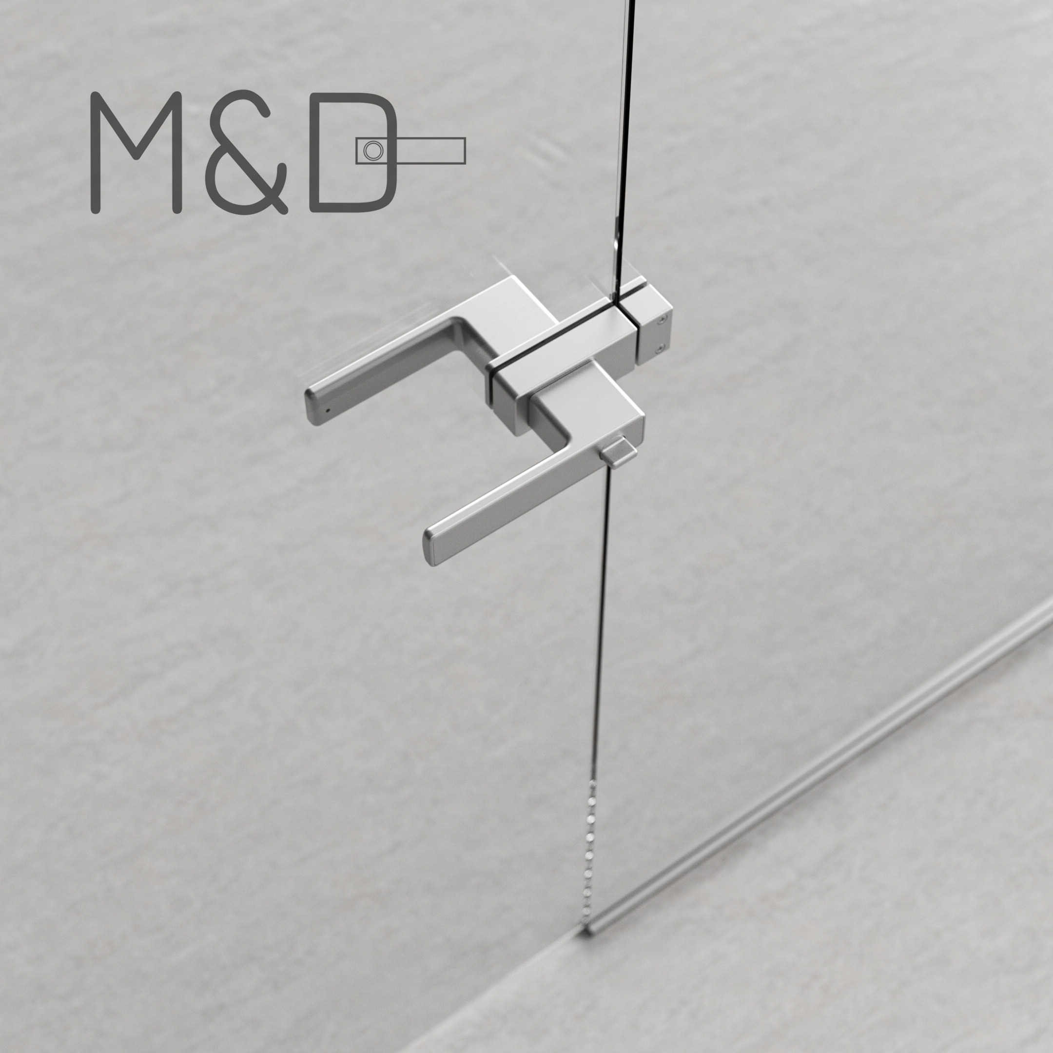 Minimalist door handle lock for glass frameless and wall frameless detail 4