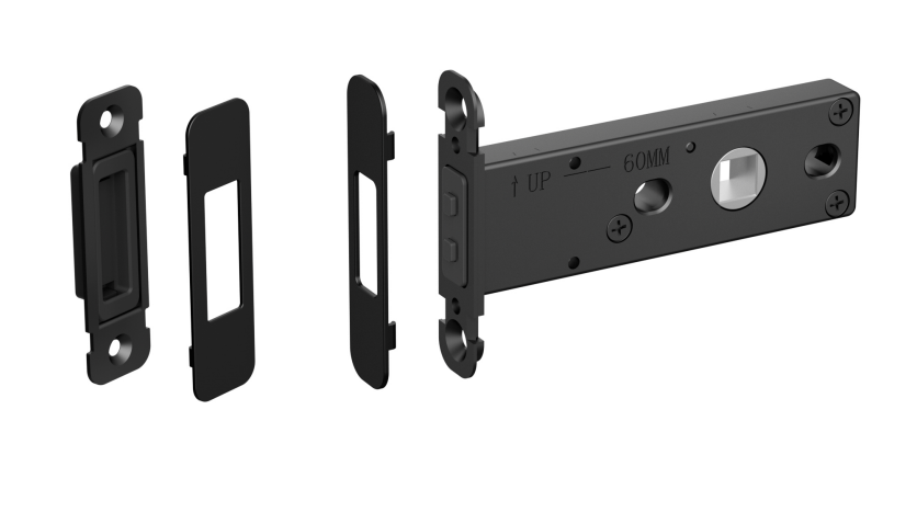 Minimalist door handle lock magnetic latch detail