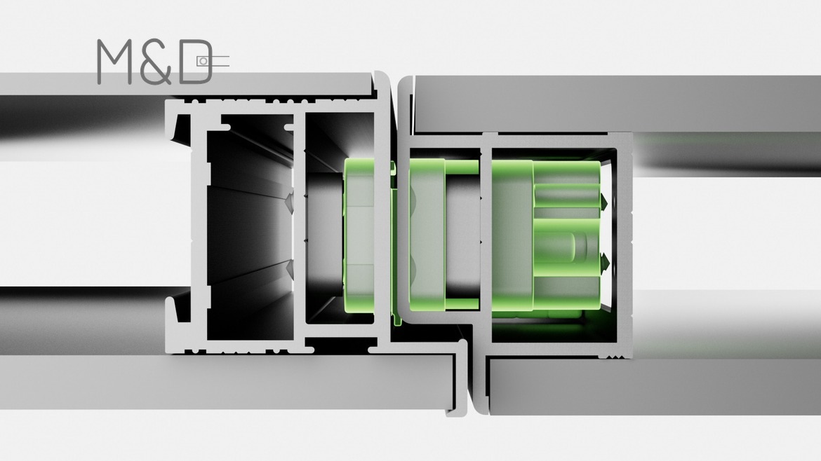 MND concealed door hinge structural cross-section for aluminum wood doors