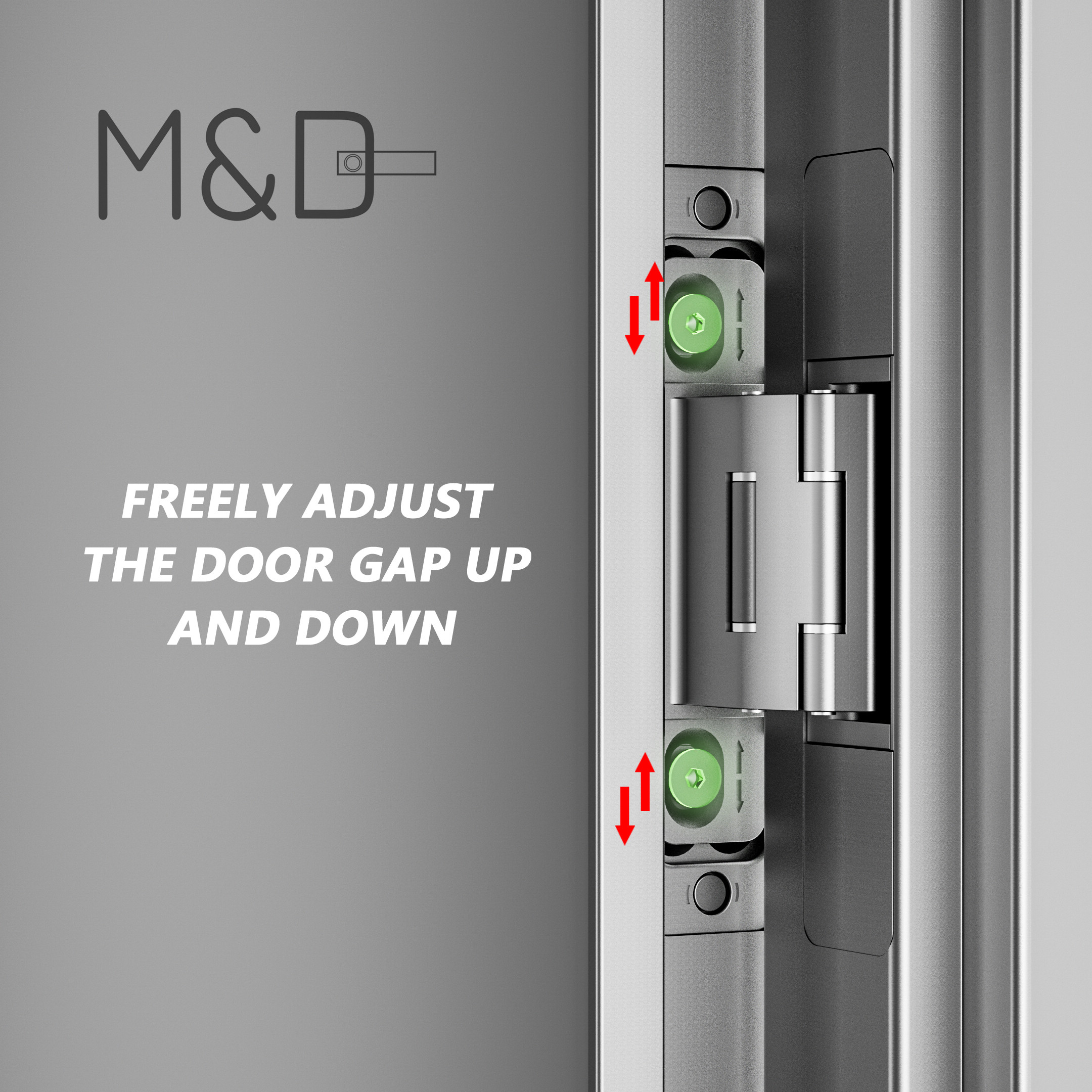 Concealed door hinge up and down adjustment
