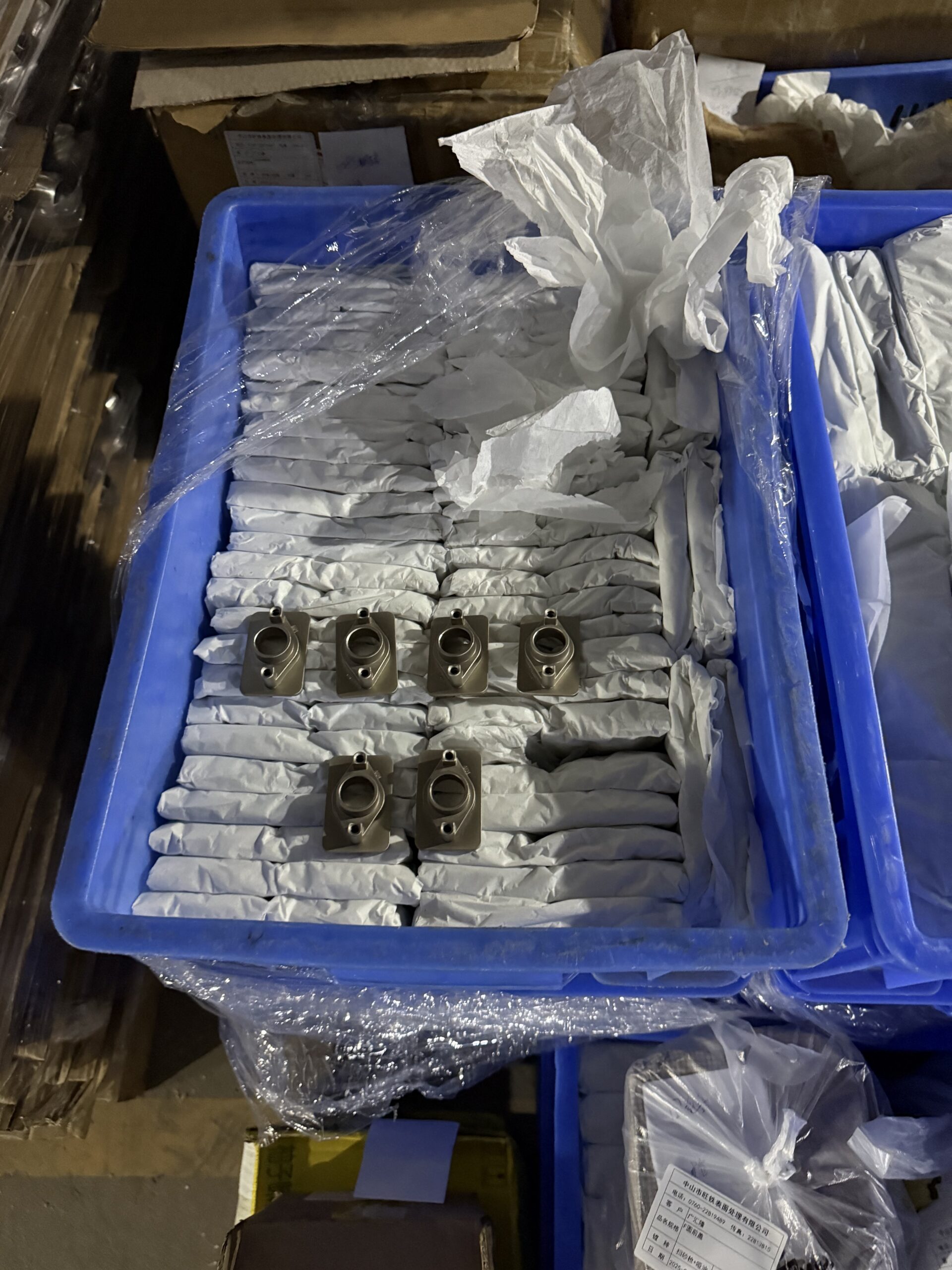 Prepared lock parts before electroplating